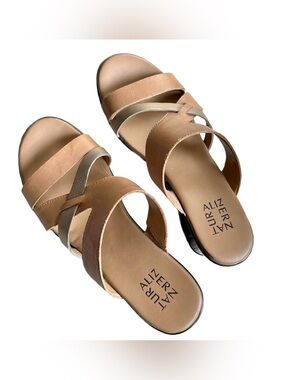 Naturalizer Sandals Shoes Women's Vivy Wedge Tan/Gold Sz: 8.5